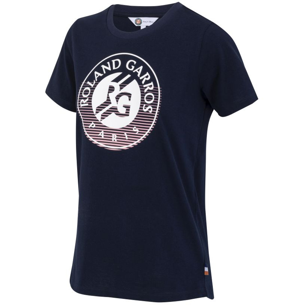 Женская теннисная футболка Roland Garros 2026 Big Logo - navy