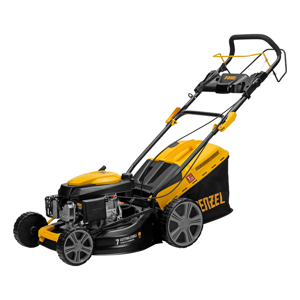 Газонокосилка бензиновая GLD-460SP, 146 куб.см., шир. 46 см,привод,7 уров.,травосб. 50 л// Denzel