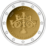 2 евро Латвия Латгальская керамика 2020 в буклете + разменные монеты в комплекте