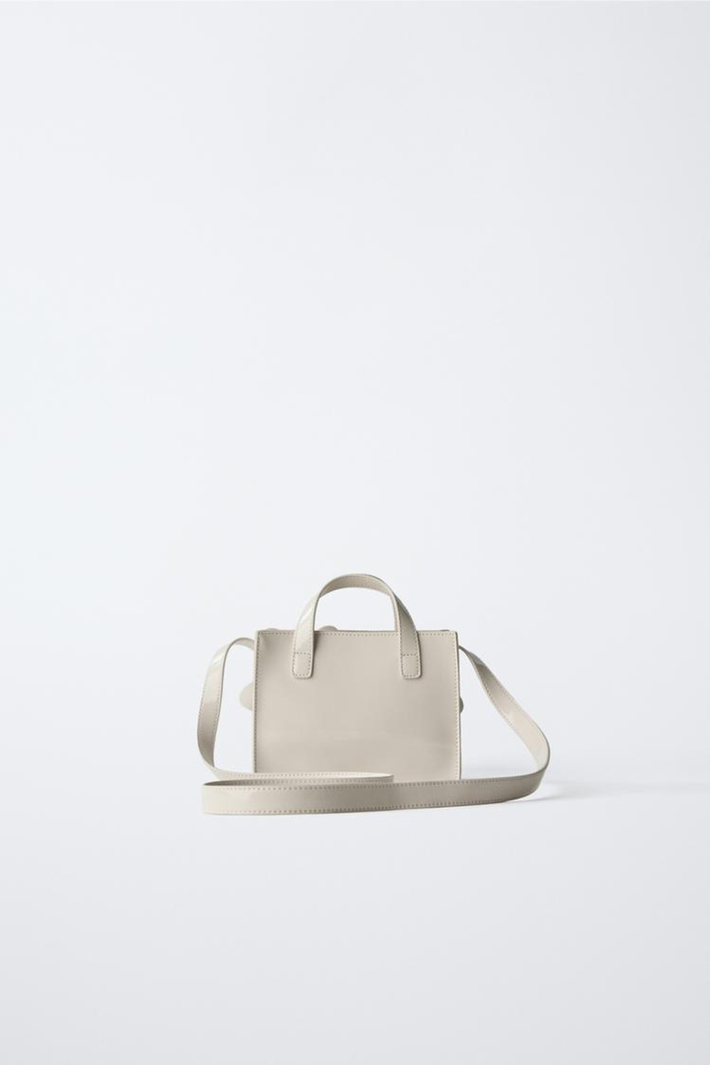 ZARA СУМКА С ПЛЕЧЕВЫМ РЕМНЕМ И ЦВЕТОЧНЫМИ ДЕТАЛЯМИ 3D, ЭКРЮ