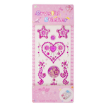 Наклейки-стразы Alingar, акриловые, "Сердечки", сердечки, звездочки, узоры, пакет с европодвесом