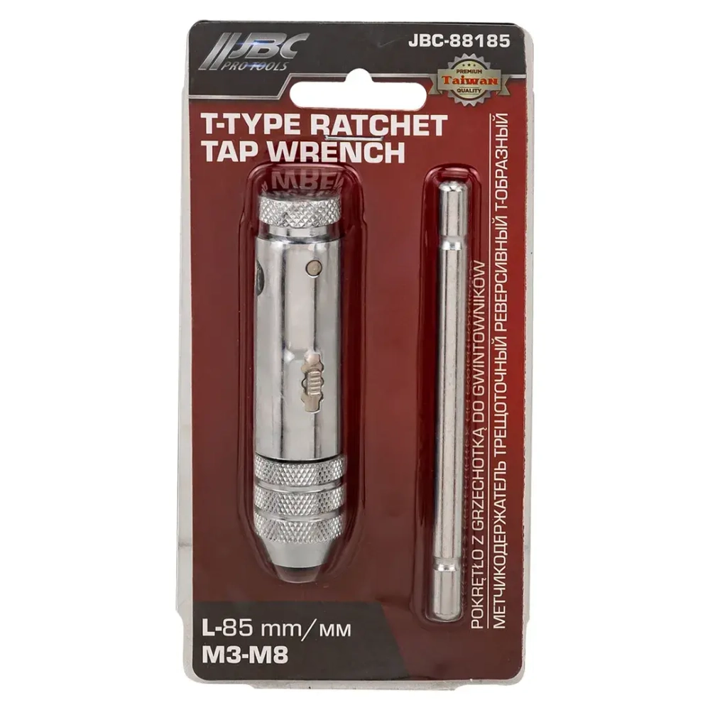 Метчикодержатель трещоточный Т-образный 85мм (М3-М8) JBC JBC-88185