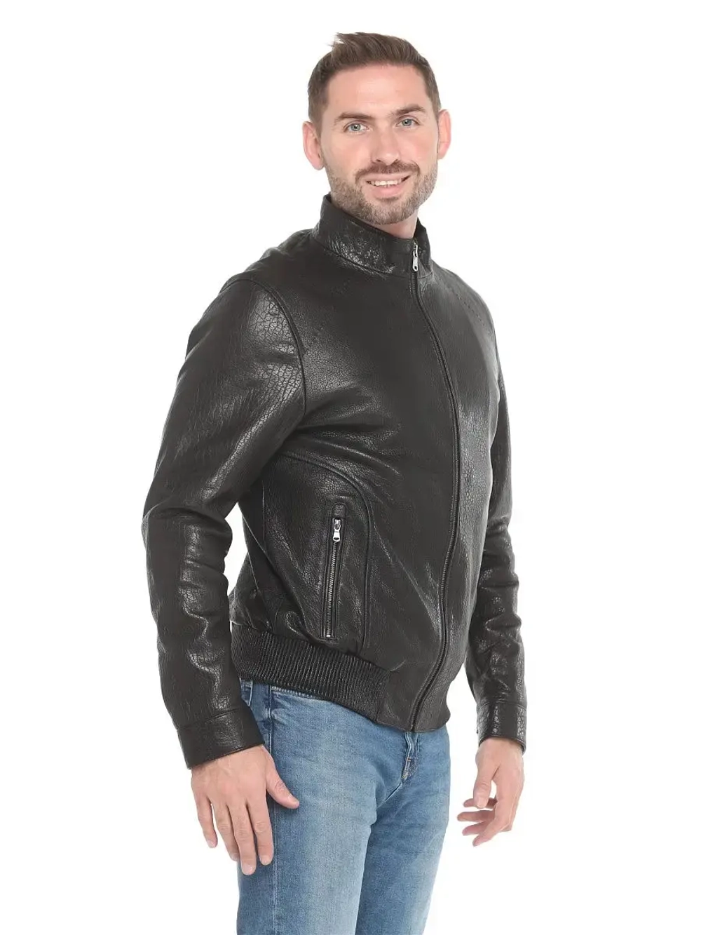 Мужская кожаная куртка / натуральная кожа ягненка / Турция