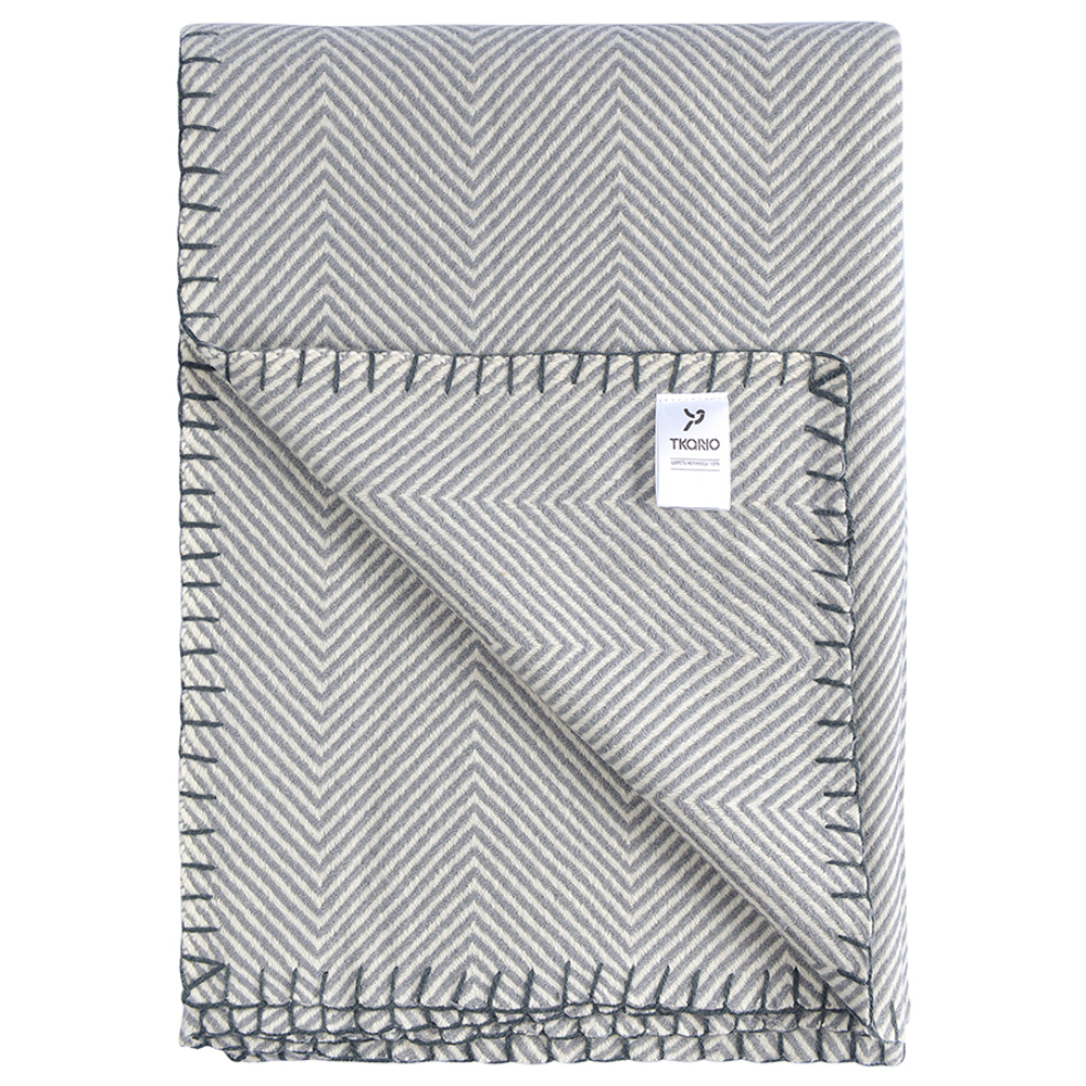 Плед из шерсти мериноса серого цвета из коллекции essential, 130х180 см