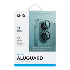 Защитное стекло для камеры Uniq OPTIX AluGuard для iPhone 16/16 Plus (IP6.1-6.7(2024)-ALENSEMR) Emerald Green