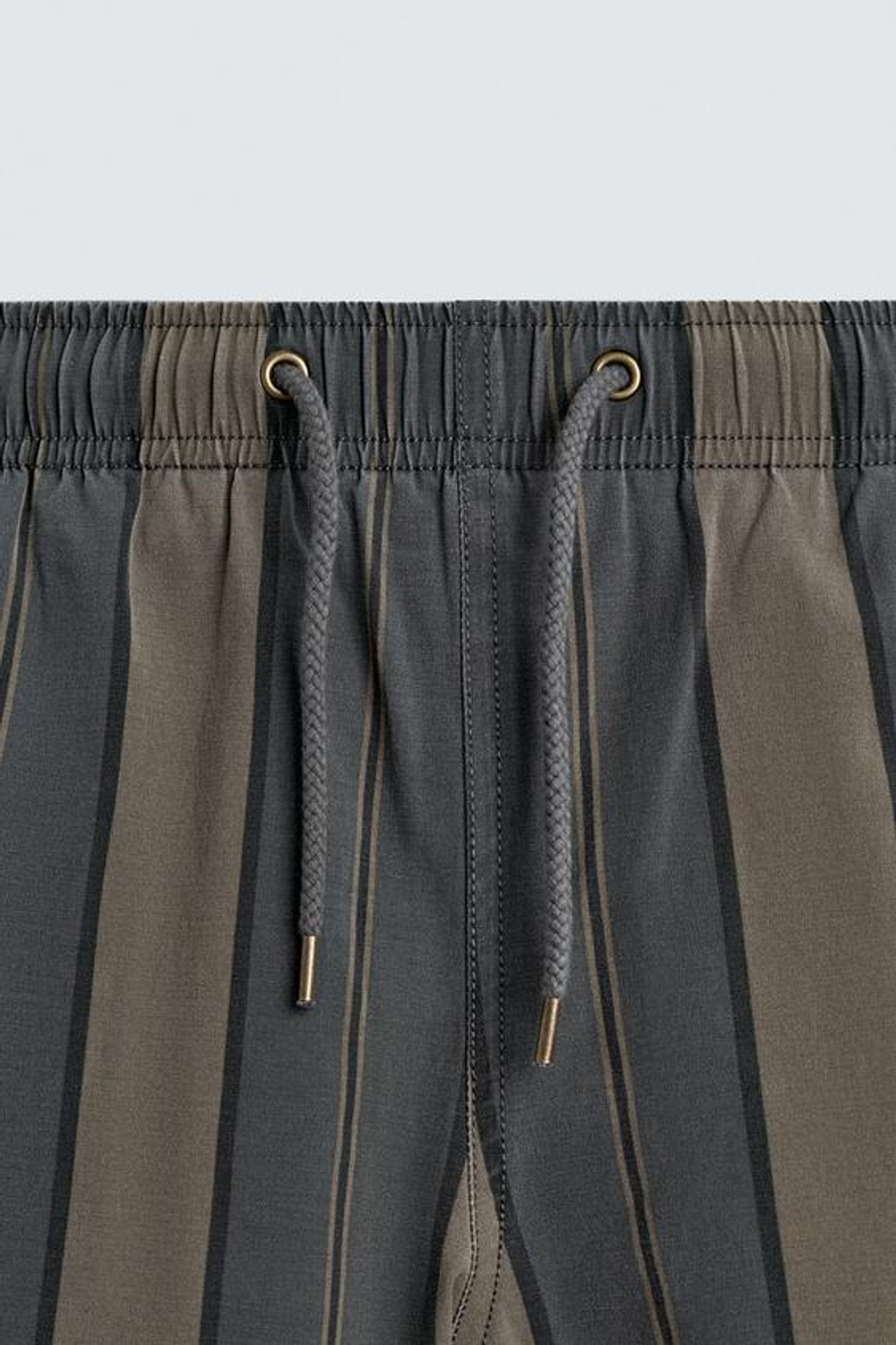 ZARA ПЛАВКИ В ПОЛОСКУ СРЕДНЕЙ ДЛИНЫ, ОТТЕНКИ СЕРОГО