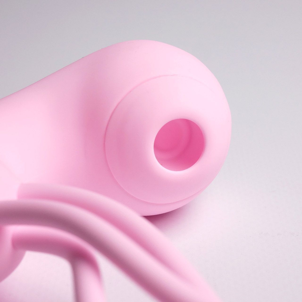 Вакуумный стимулятор клитора Youvic DF923-PINK, 16 см, с виброшариками