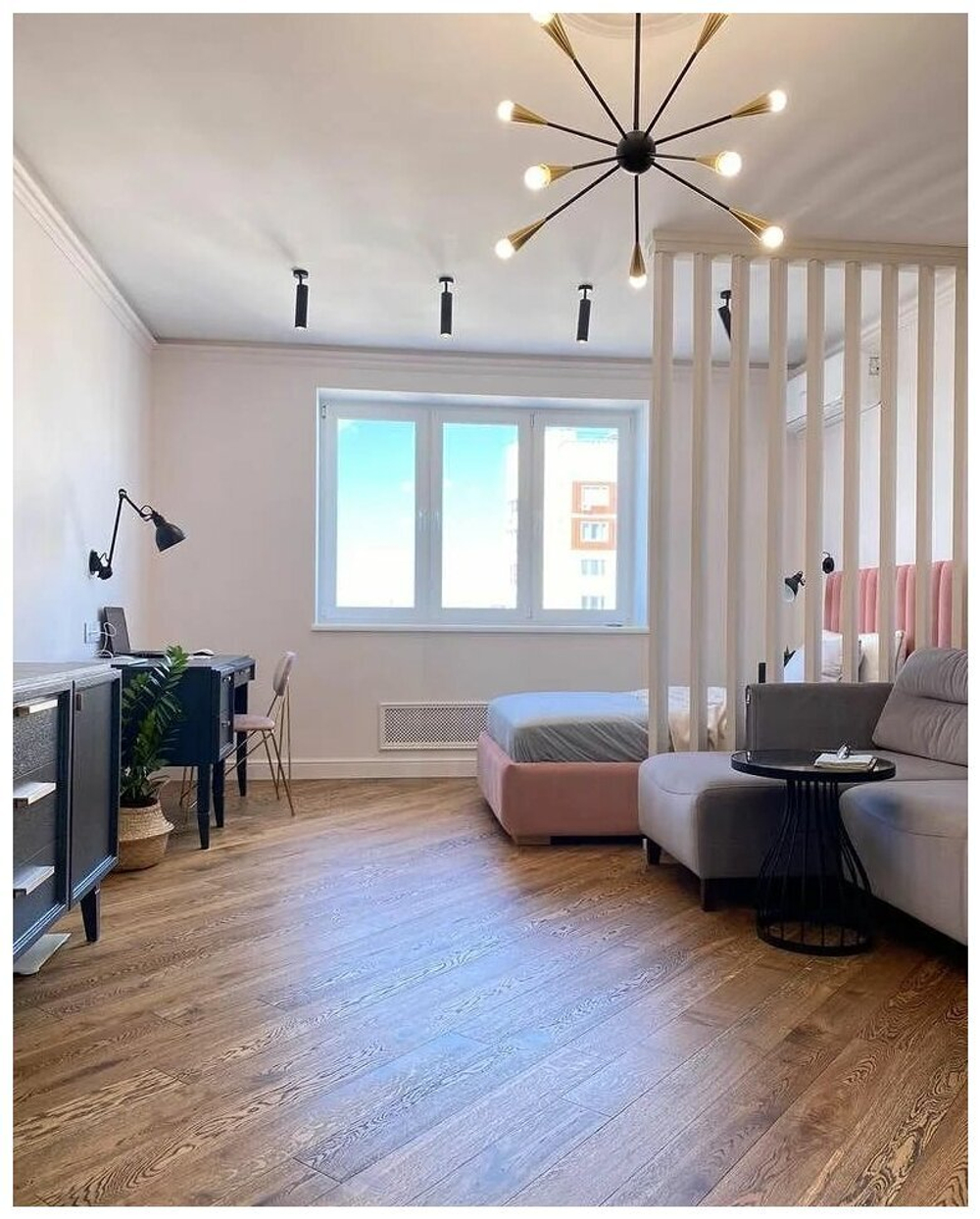 Перегородка в рамке для зонирования из Сосны 40х100мм