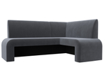 Диван кухонный угловой Кармен правый угол, Серый, Велюр, 126132