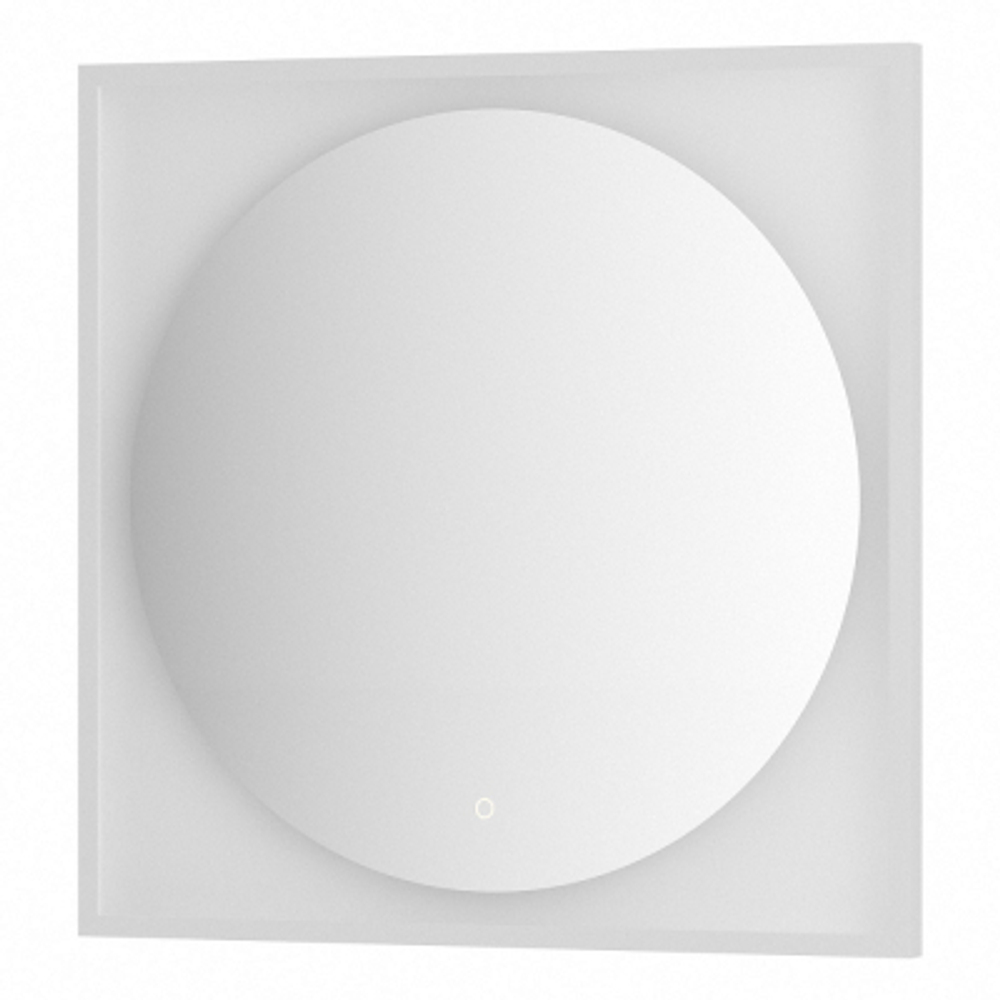 Зеркало Defesto Еclipse 80х80 18W белая рама, с LED-подсветкой, сенсорный выключатель, нейтральный свет DF 2228S