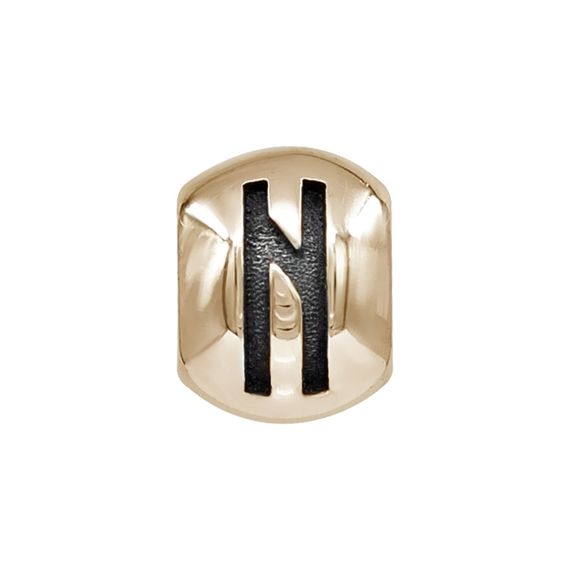 Шарм с руной Хагалаз - бусина для браслета из бронзы, вид 2