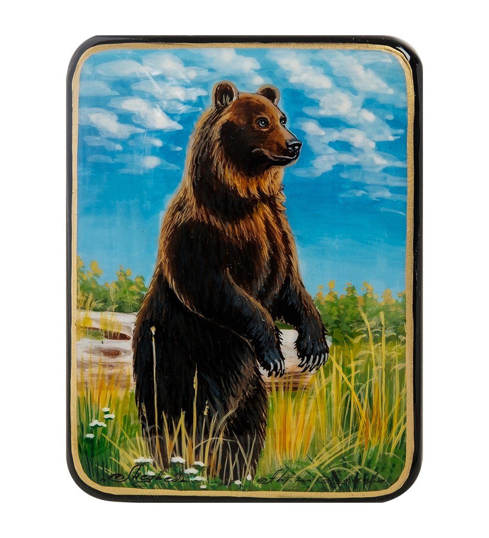 Народные промыслы ШК-55/144-B Шкатулка «Медведь» исп.Лидяева