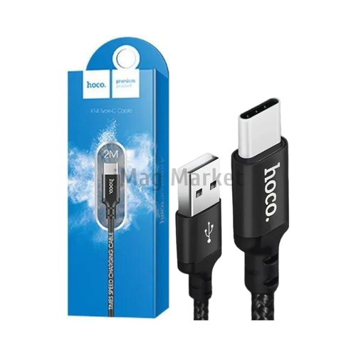 Зарядный кабель Hoco X14, USB-A - Type-C, 2A, 10W, 2 м, черный