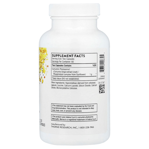 Thorne, фитосома куркумина, 120 капсул (500 мг в 1 капсуле)