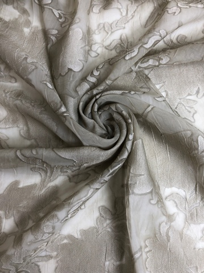 Шифон вискоза, бежевый, жаккард, деворе C01