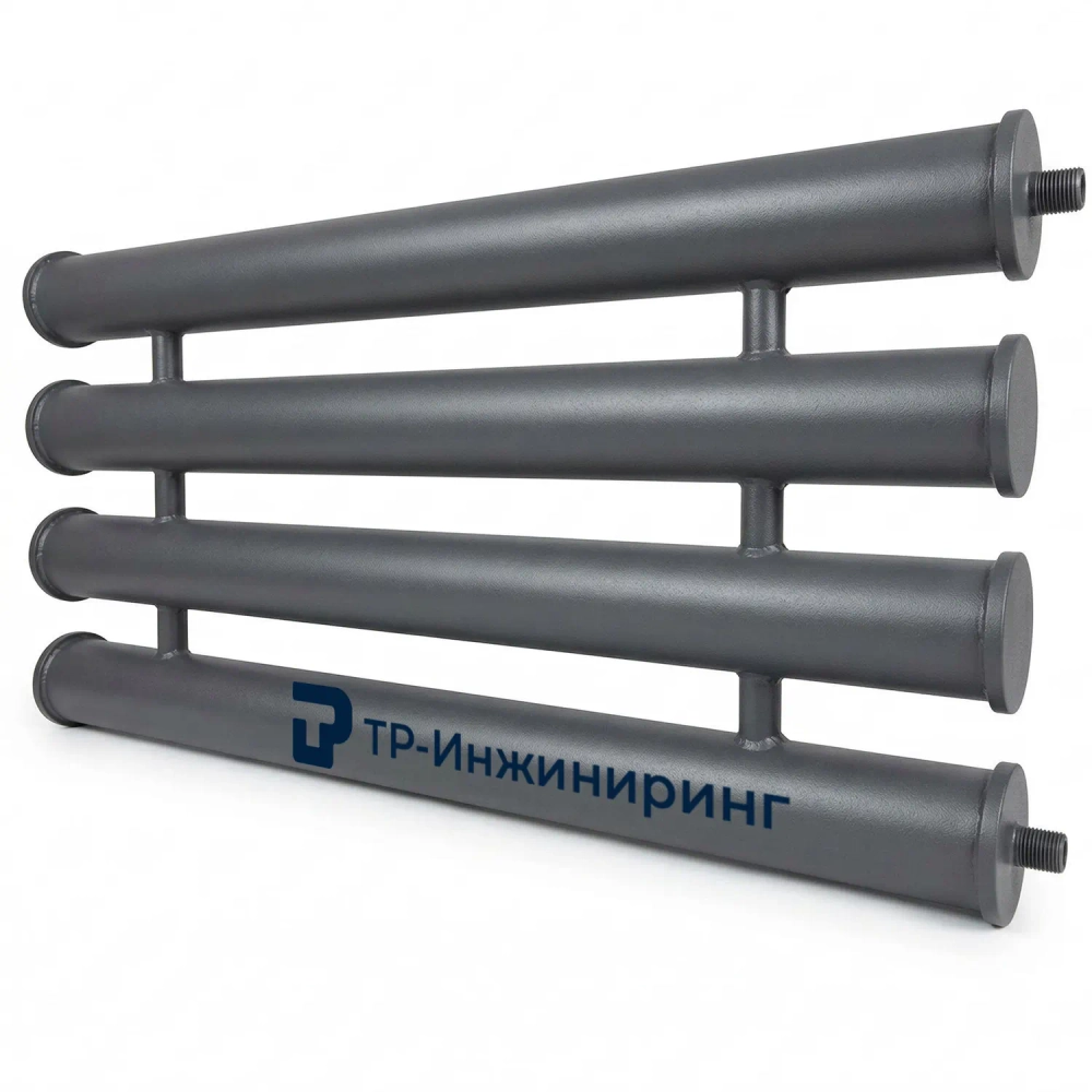 Регистр отопления РСП-4x57x3,0-4000 четырёхрядный секционный с плоскими заглушками