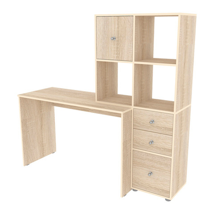 Стол письменный со стеллажом КарИВи 750 Дуб Сонома