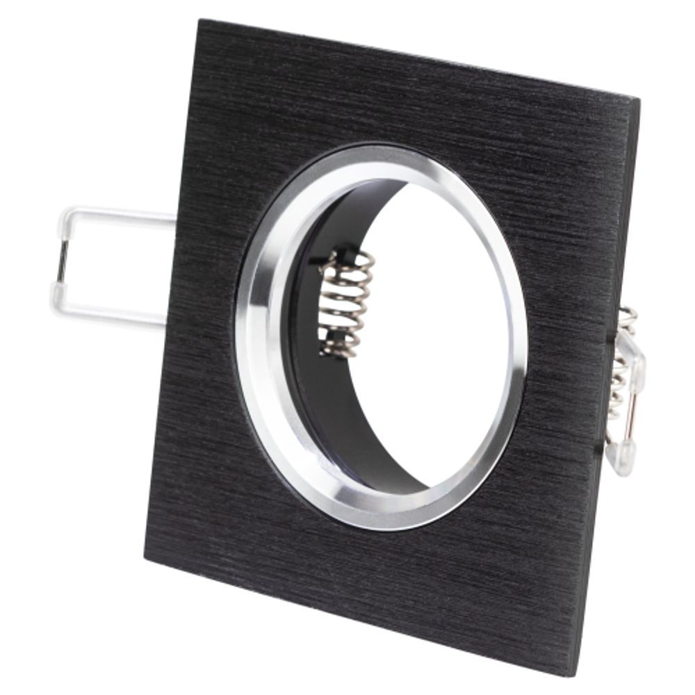 KL57 SL/BK Светильник ЭРА литой алюминевый MR16,12V/220V, 50W серебро/черный | Алюминиевые встраиваемые светильники