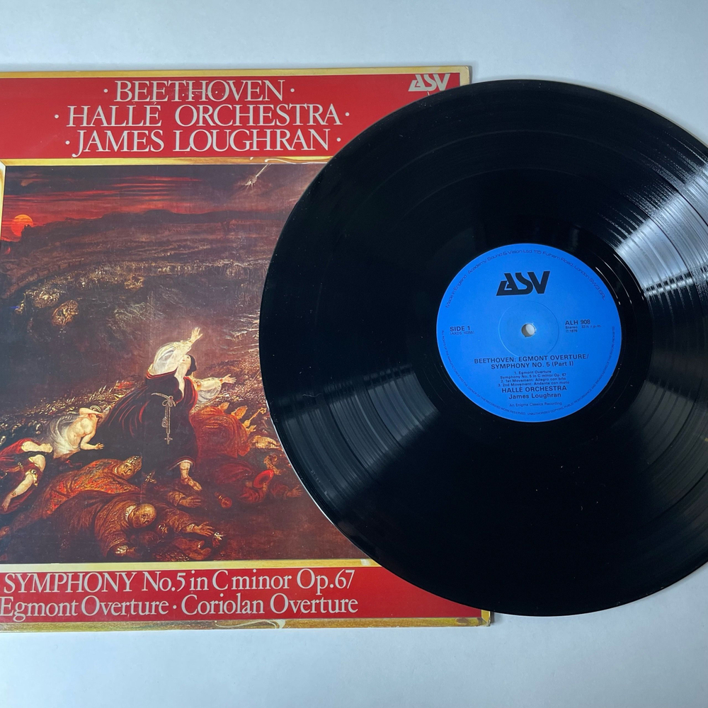 Винтажная виниловая пластинка LP Бетховен Beethoven, James Loughran, Hall Orchestra Симфония Symphony No. 5 In C Minor Op. 67 (Англия 1982)
