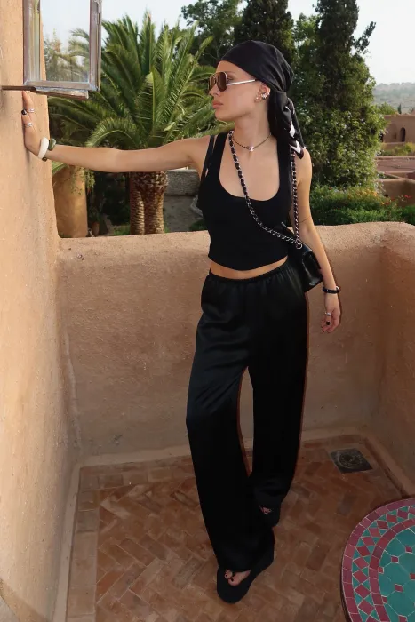брюки из сатина, black