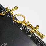Серьги кольца "Кресты золотистые" (20х10мм) для пирсинга ушей. Бижутерия. Цена за пару