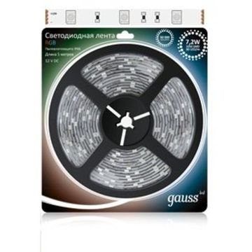 Лента Gauss LED 5050-SMD 7.2W 12V DC RGB IP66 мульти (блистер 5м) 311000407