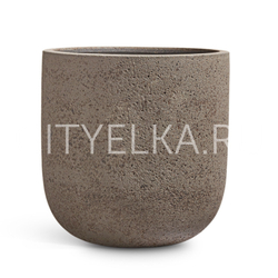 Кашпо TREEZ ERGO - Hard Rock - Цилиндрическая Чаша - Песок серый беж