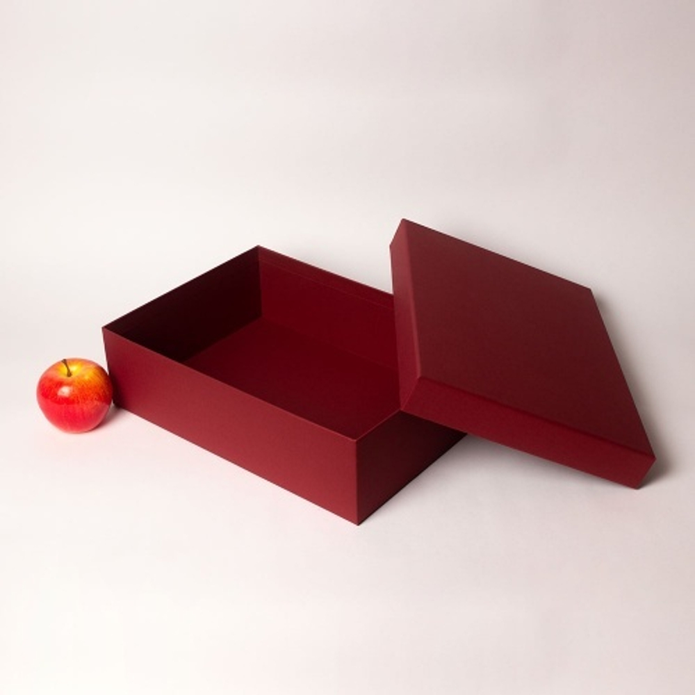 Коробка крышка-дно 35х10х25, бордо, дизайнерская бумага