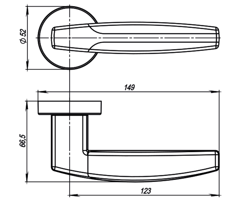 Ручка раздельная R.URB52.ARC (ARC URB2) CP/White-14 хром/белый