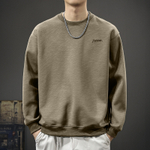 Мужская толстовка с вышивкой, зима, свободного кроя, с круглым вырезом, длинными рукавами, модная, осень-зима