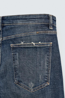 ZARA ДЖИНСЫ SKINNY FIT С РАЗРЕЗАМИ, СИНИЙ