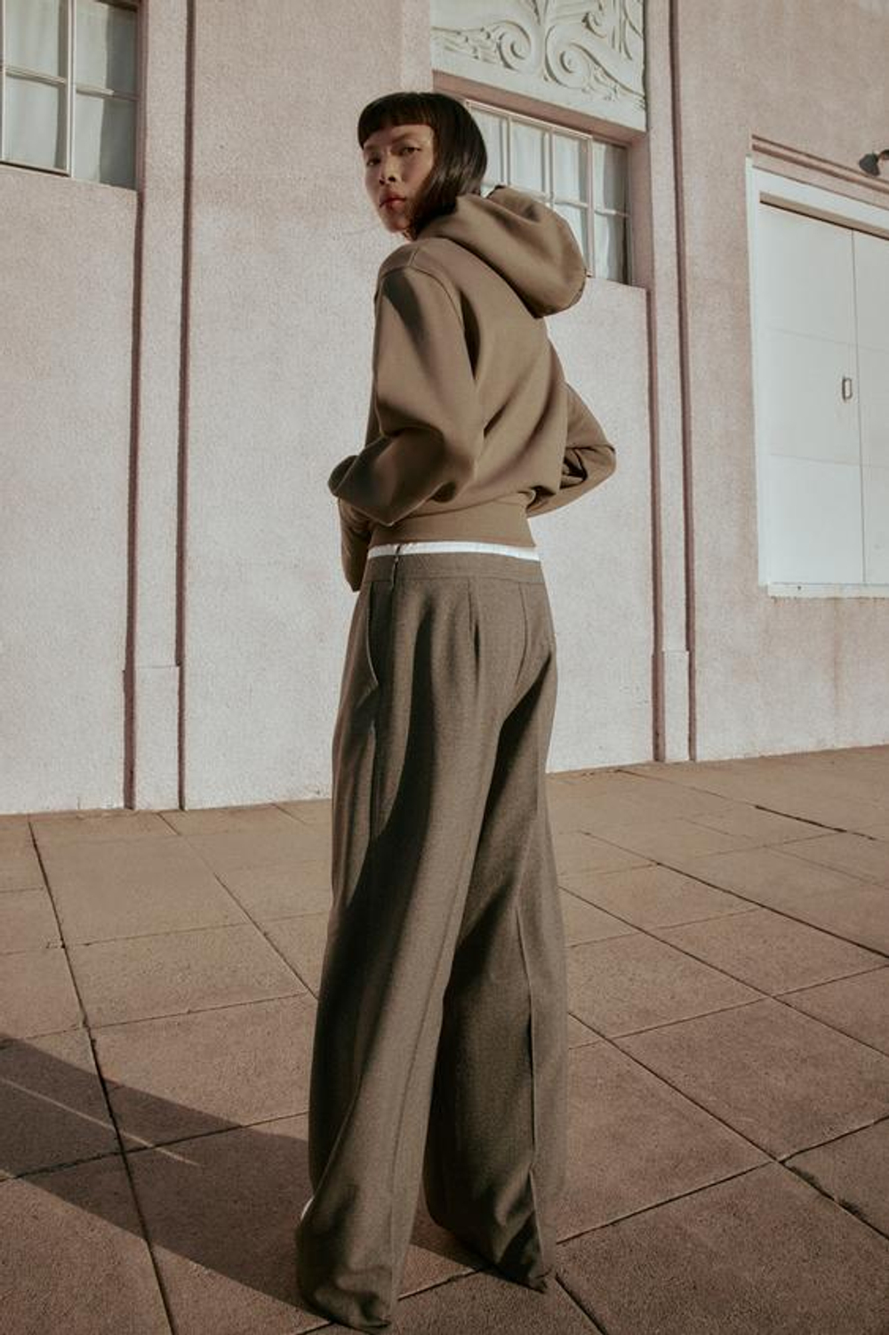 ZARA БРЮКИ С ШИРОКИМ ДВОЙНЫМ ПОЯСОМ, МОККО