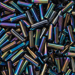 Японский бисер TOHO Bugle (стеклярус) 6mm (№86), металлизированный, непрозрачный глянцевый