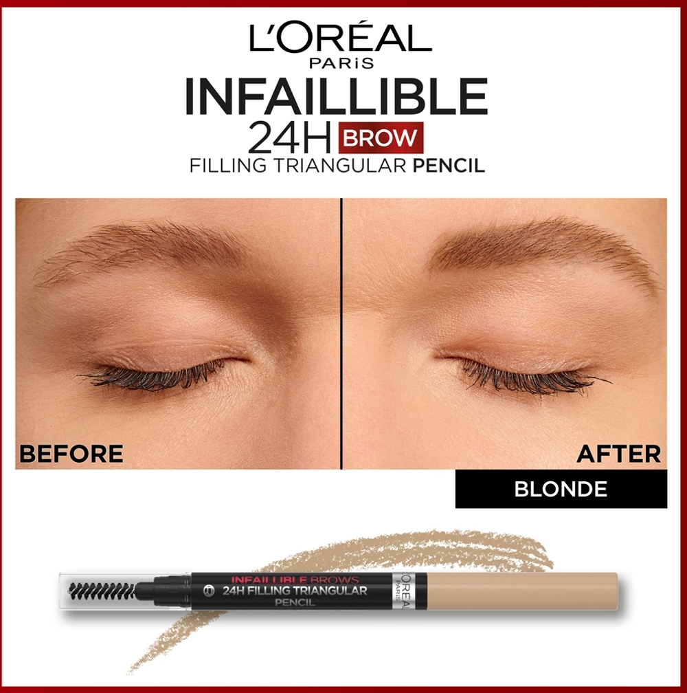 L’Oreal Paris Infaillible 24h Filling Triangular Pencil - Карандаш для бровей водостойкий, 1 ml