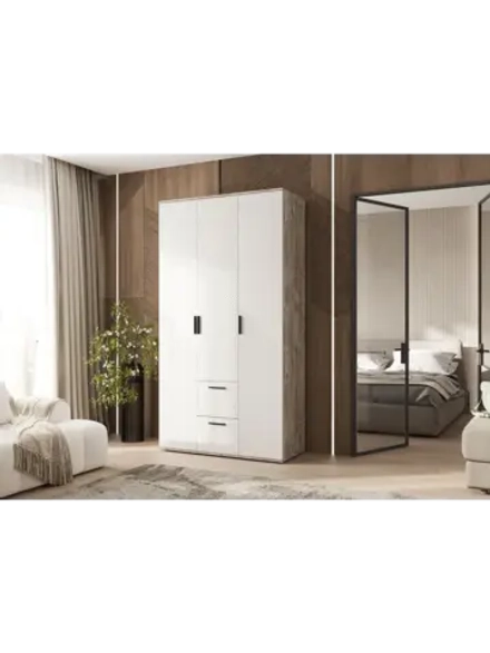 Шкаф для одежды 3 створки Браш Вайт 120х51х223