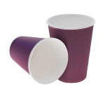 Стакан бумажный однослойный SaaMi 300 мл фиолетовый для горячего / Single-layer paper glass SaaMi 30
