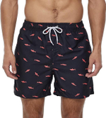 Черные пляжные шорты с акулами (Размер: XXL) (Цвет: черный)