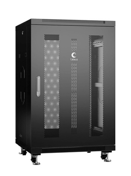 Шкаф напольный 19", 18U Cabeus ND-05C-18U60/60-BK