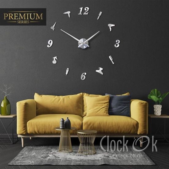 Настенные 3D часы Парикмахер