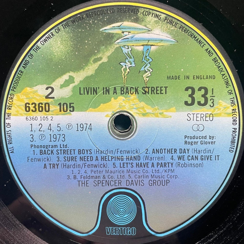 The Spencer Davis Group ‎– Living In A Back Street (Англия 1974г.)
