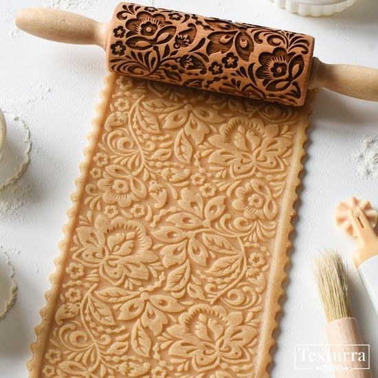 Малая скалка с узором Кудрина роспись