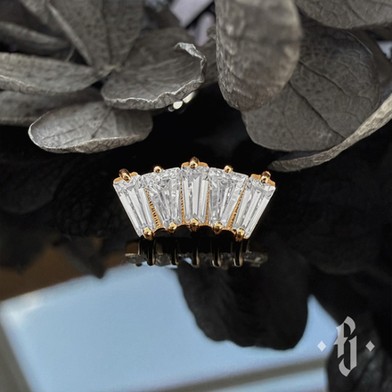 Кластер "Diadem v.2" - Желтое золото - White CZ