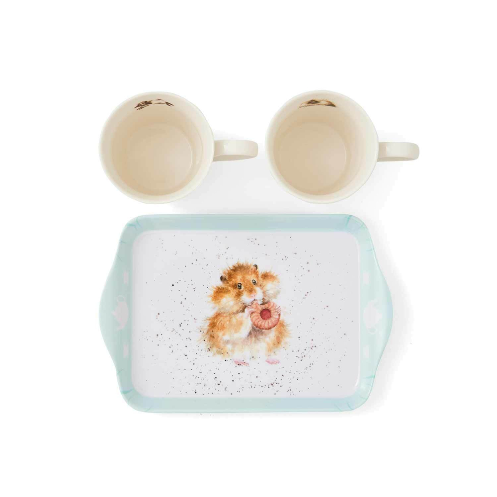 Royal Worcester - Набор Wrendale Designs из 2 чашек по 180 мл с подносом для диетического питания / артикул   X0011659139  / GTIN 749151759312