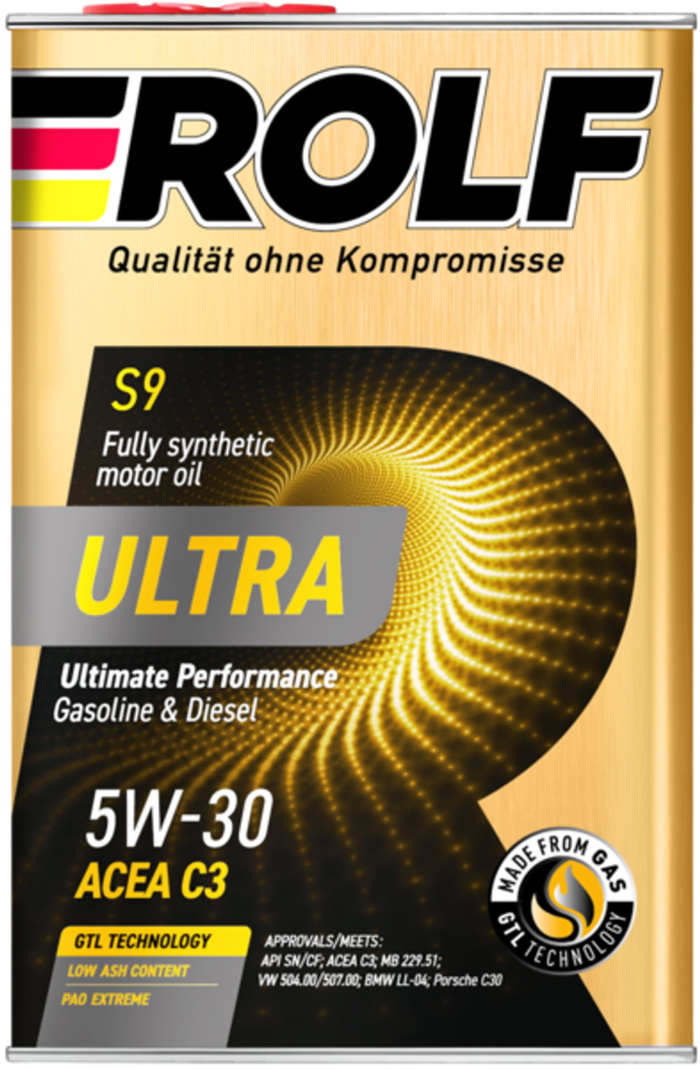 Моторное масло Rolf Ultra 5W-30, SN/CF, С3, синтетическое, 4 л