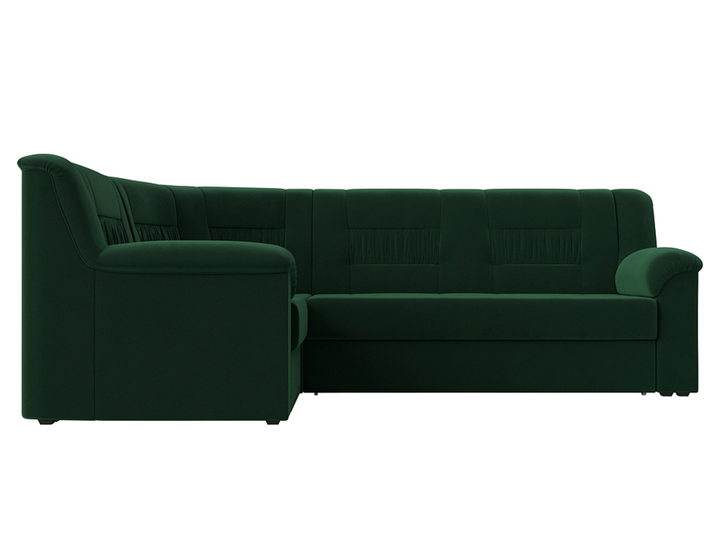 Диван угловой Карелия левый угол, Зеленый, Велюр, 113343L