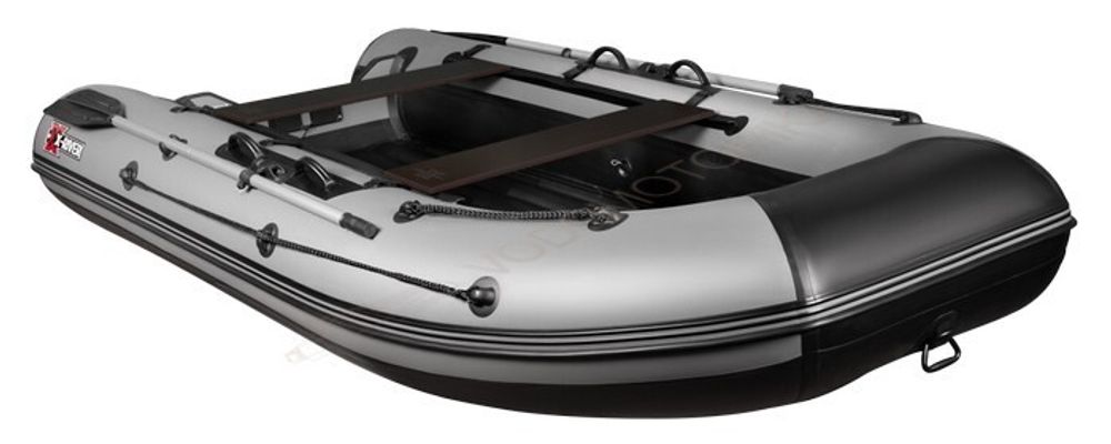Лодка ПВХ X-River Agent 360 НДНД + усиленные баллоны, пиксель/фурнитура серая