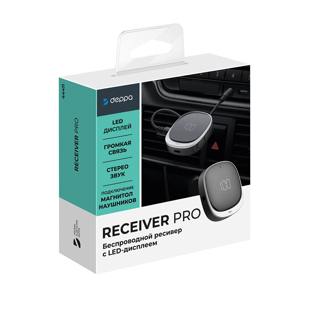 Bluetooth ресивер Pro , BT 5.3, LED, 250 мАч, черный