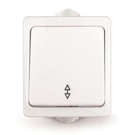 Выключатель одноклавишный проходной "UNIVersal" серия "Аллегро", IP-54, о/у, 10А, 220В, белый (еврос