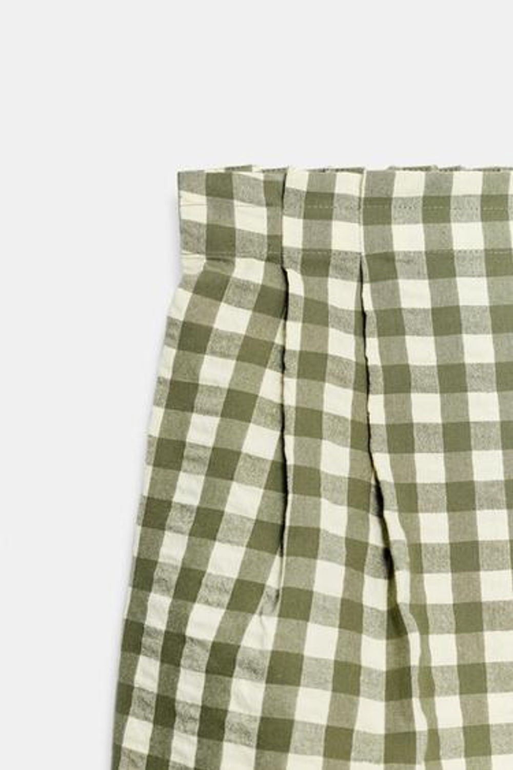 ZARA ШОРТЫ В КЛЕТКУ ВИШИ, МЯГКИЙ ЗЕЛЕНЫЙ
