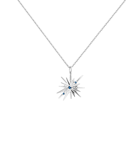 Подвес из серебра со вставками из выращенного сапфира